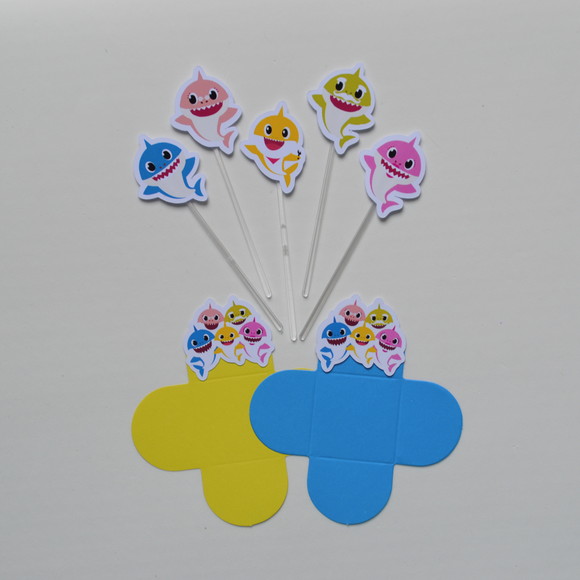 Baby Shark - Combo Forminhas + Toppers