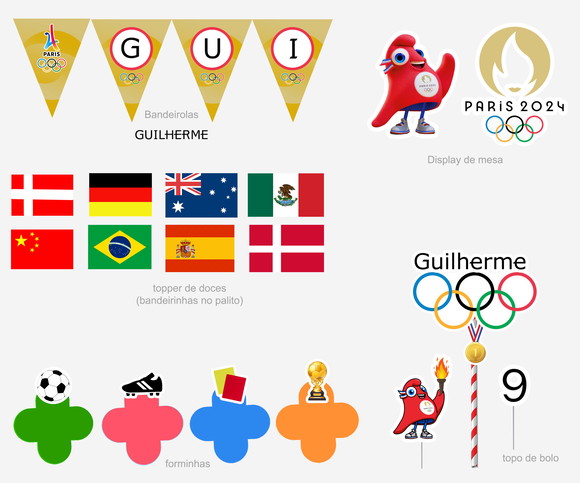 Kit Festa personalizada Olimpíadas/Esportes - Imagem 7