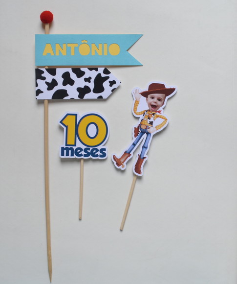 Topo de bolo Toy Story com Rostinho no Personagem