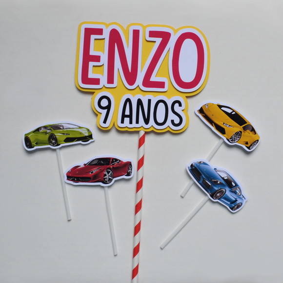 Topo de Bolo Carros Esportivos