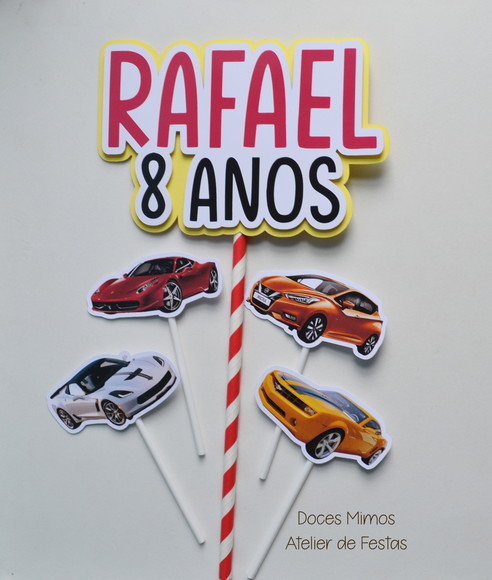 Topo de Bolo Carros Esportivos - Imagem 2