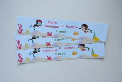 Rótulo garrafinha de água Mergulhador
