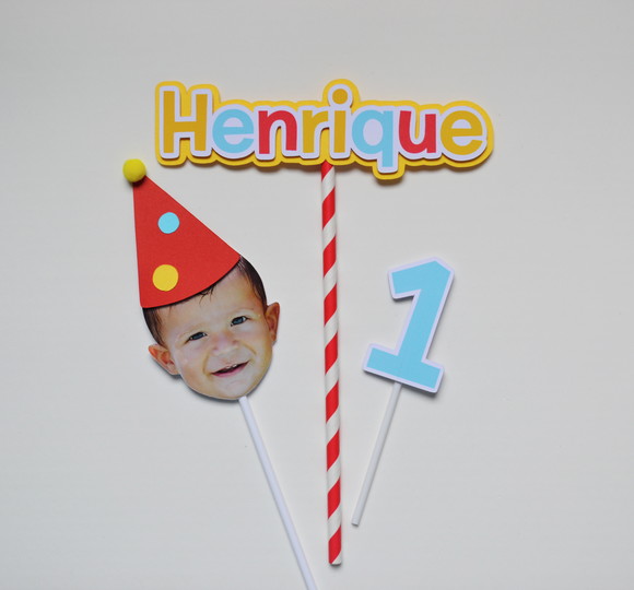 Topo de Bolo Rostinho Menino
