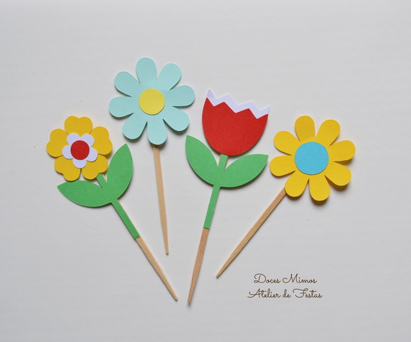 Topper Flores - 20 Unidades
