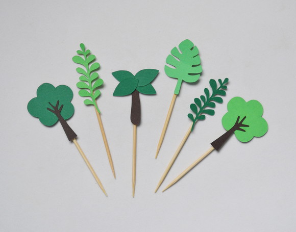 Topper de Doce Folhagens/floresta (20 Unidades)