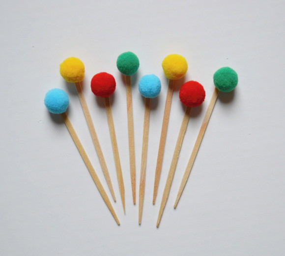 Topper de Doce Pompom Colorido (20 Unidades)