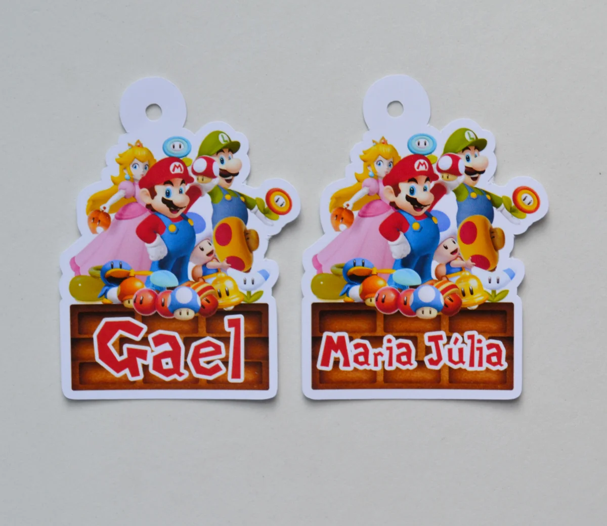 Tag Super Mario Brós com Nome dos Convidados - Imagem 2