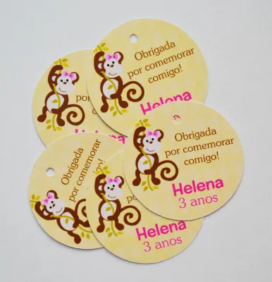 Tag Lembrancinha Macaquinha - 20 unidades