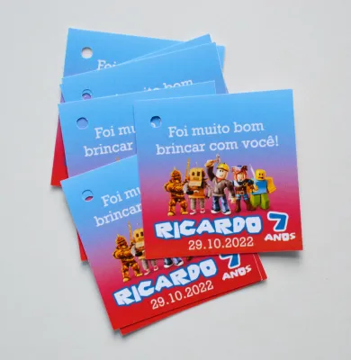 Tag lembrancinha Roblox - 20 unidades