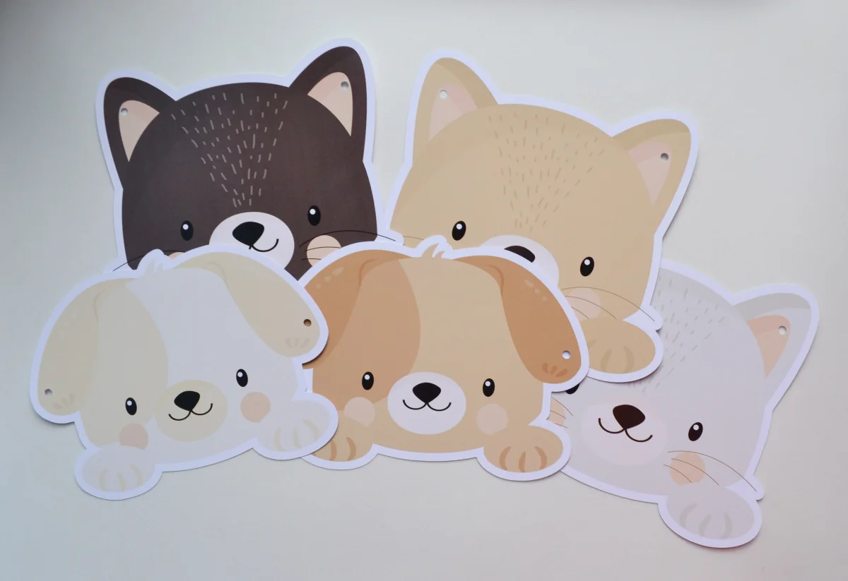 Varal Decorativo Pet - Gatinhos e Cachorrinhos - Imagem 1