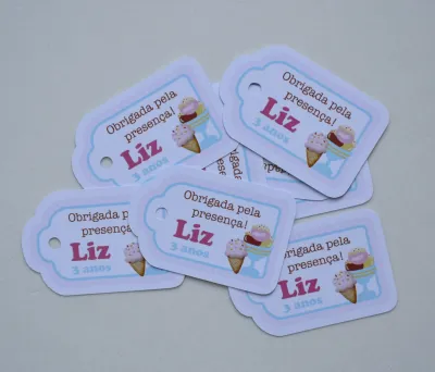 Tag lembrancinha Sorveteria - 20 unidades