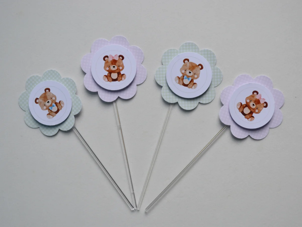 Topper de Doce 3D Ursinhos - Imagem 1