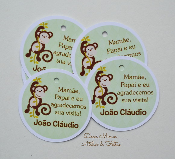 Tag Lembrancinha Maternidade Macaquinho