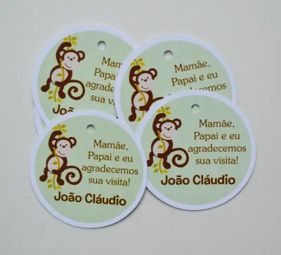 Tag Lembrancinha Maternidade Macaquinho