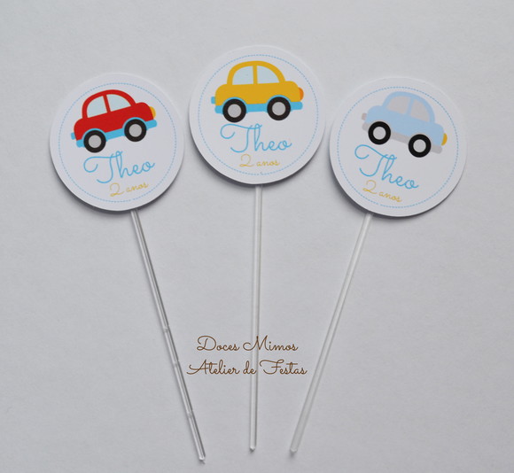 Topper de Doces Carrinhos