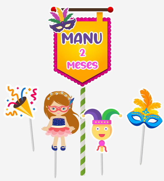 Topo de Bolo Carnaval - Imagem 2