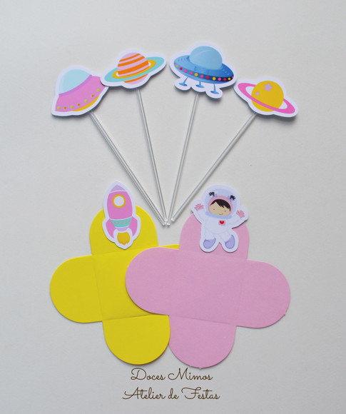 Astronauta Combo Forminhas + Toppers