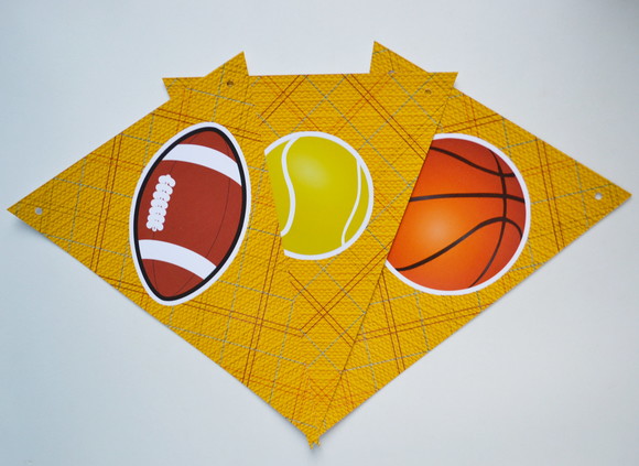 Bandeirolas temáticas Bolas Esportivas (6 unidades)