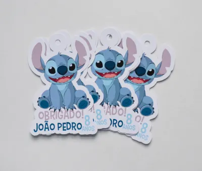 Tag lembrancinha Stitch - 20 unidades