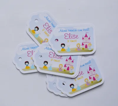Tag lembrancinha Princesas - 20 unidades
