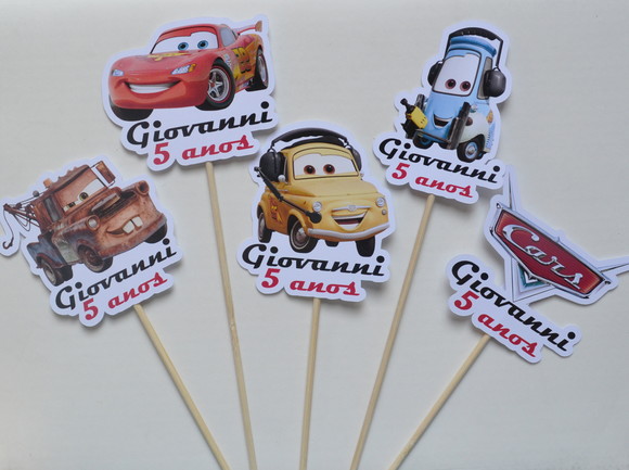 Palito Decorativo Carros - 10 Unidades - Imagem 2