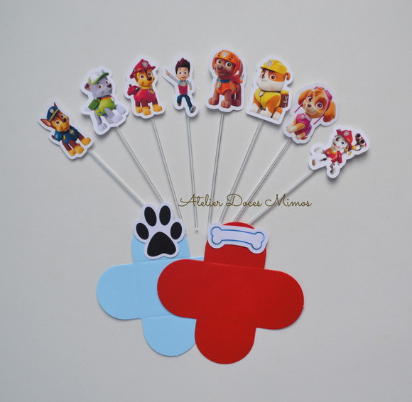 Patrulha Canina Combo Forminhas + Toppers