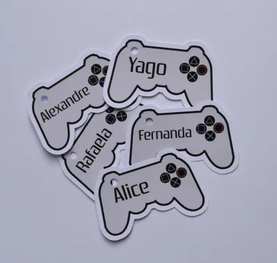 Tag Controle Vídeo Game com Nome dos Convidados