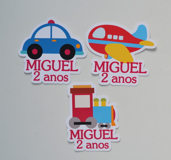 Aplique Tubete Meios de Transporte - 20 unidades