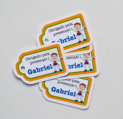 Tag lembrancinha Cientista - 20 unidades