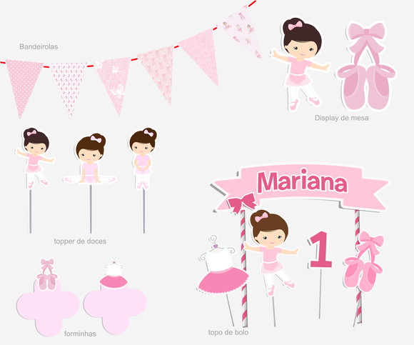 Kit Festa personalizada Bailarina - Imagem 2