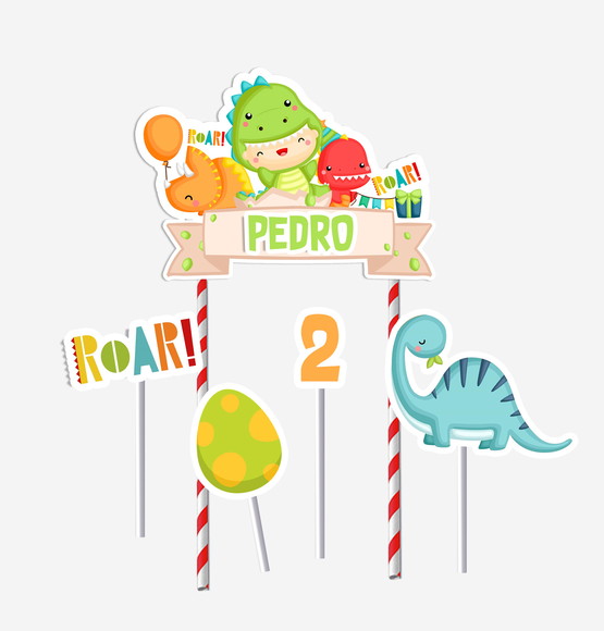 Topo de Bolo Dino Baby - Imagem 2