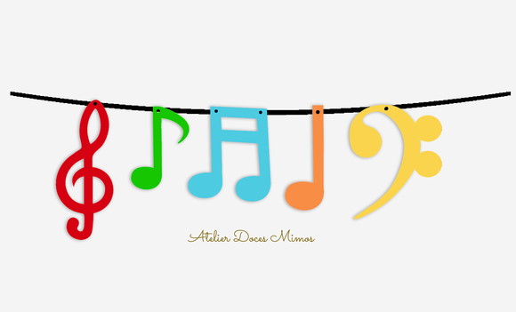 Varal Decorativo Notas Musicais (8 Notas) - Imagem 5