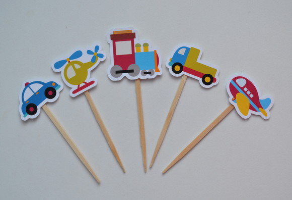 Topper de Doces Meios de Transporte (30 Unid.)