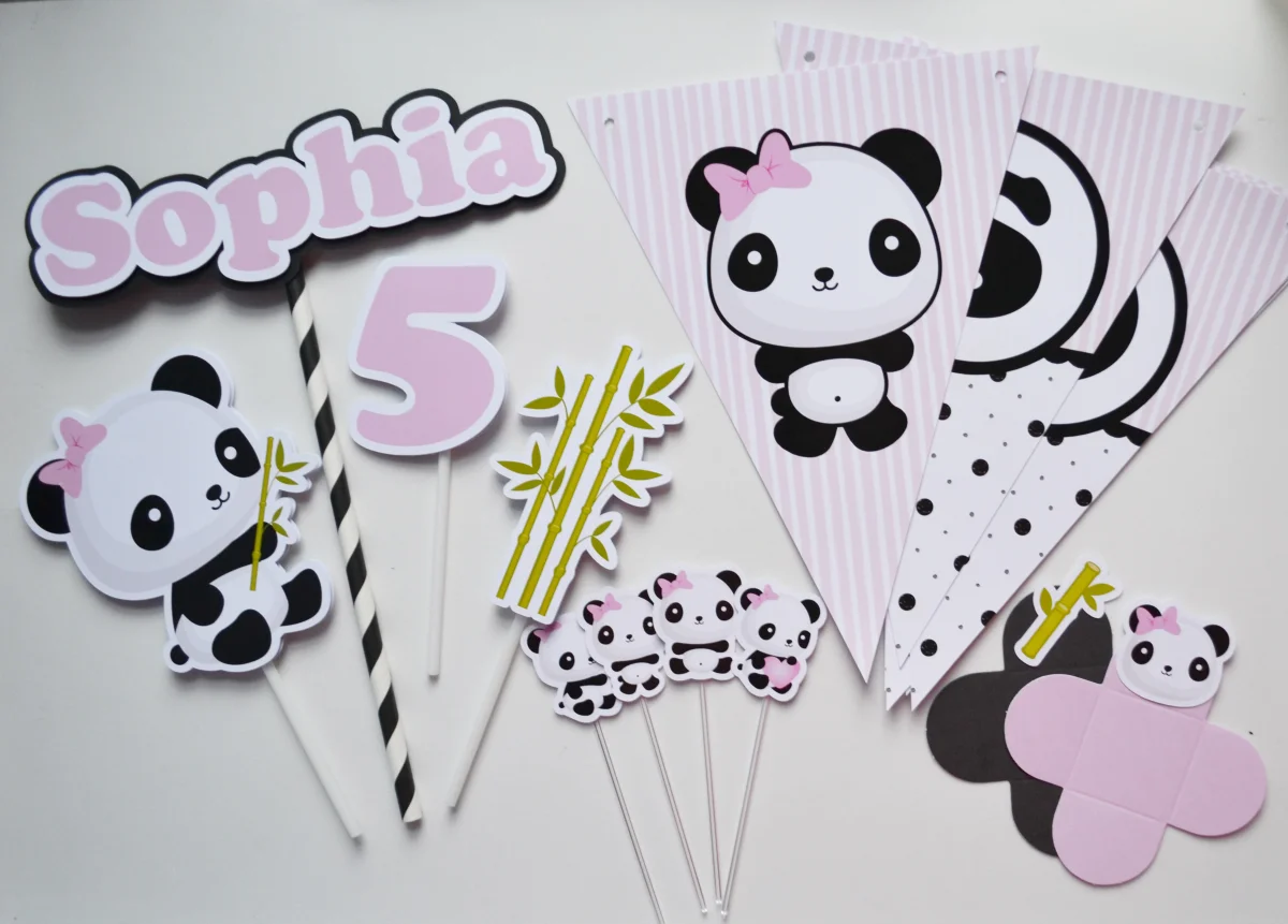 Kit Festa personalizada Panda Rosa