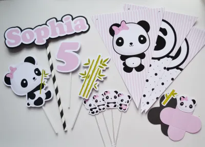 Kit Festa personalizada Panda Rosa