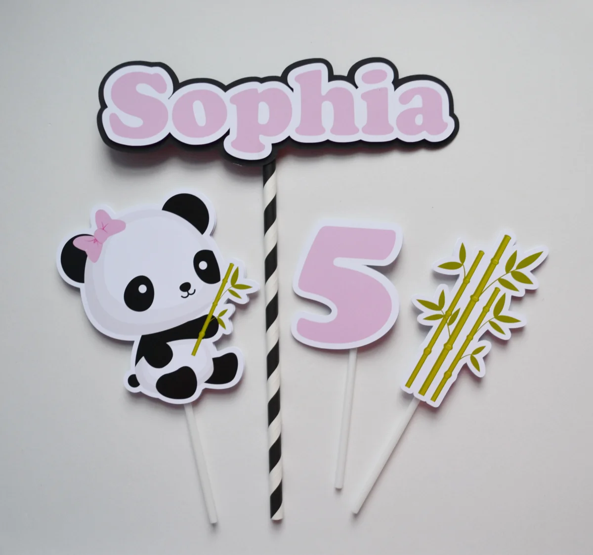 Topo de Bolo Panda Rosa