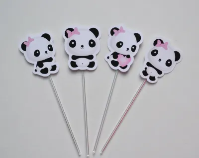 Topper de Doces Panda Rosa
