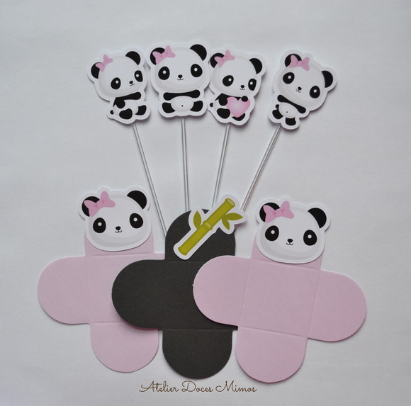 Panda Combo Forminhas + Toppers