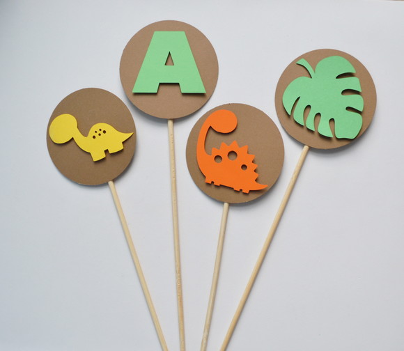 Dinossauro palitos Decorativos - 10 Unidades