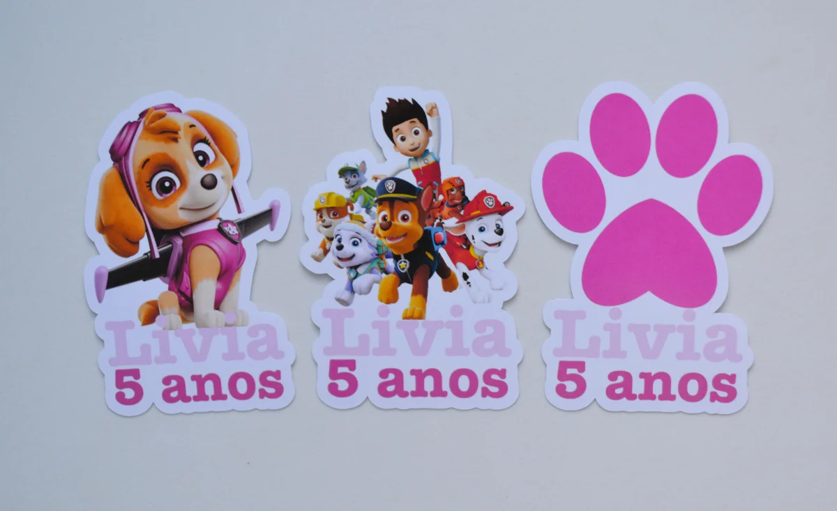 Aplique Tubete Patrulha Canina - 20 unidades - Imagem 1