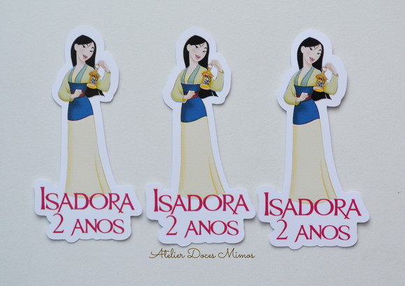 Aplique Tubete Mulan - 20 uniddaes