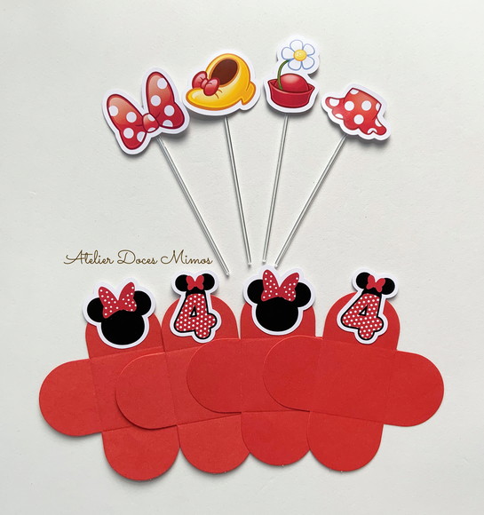 Minnie Combo Forminhas + Toppers