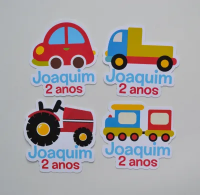 Aplique Tubete Meios de Transporte - 20 unidades