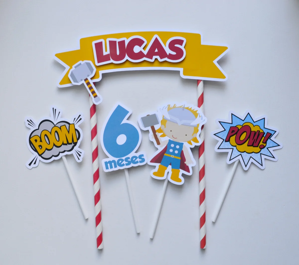 Topos de Bolo personalizados para Mesversários (combo) - Imagem 4