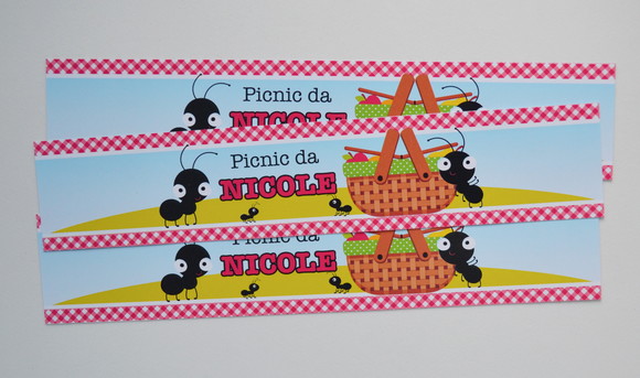 Rótulo garrafinha de água Picnic