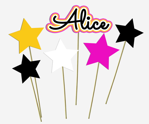 Topo de Bolo personalizado Estrelas - Imagem 2