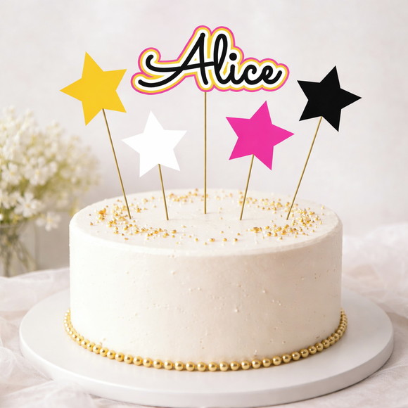 Topo de Bolo personalizado Estrelas