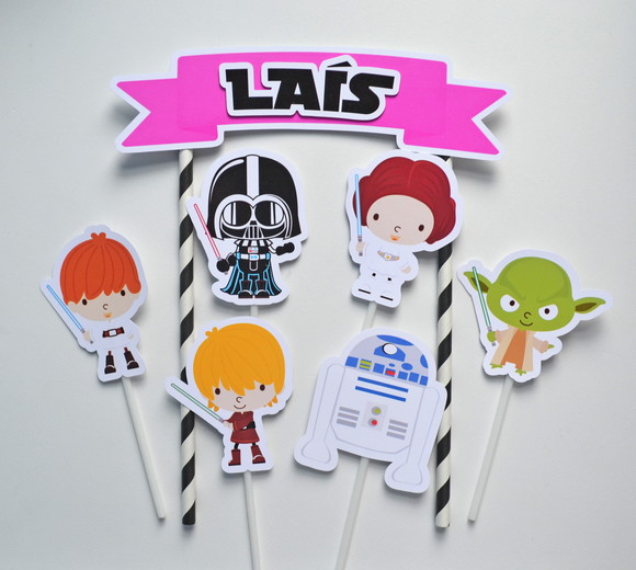 Topo de Bolo Star Wars Menina - Imagem 2