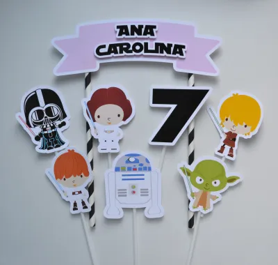 Topo de Bolo Star Wars Menina