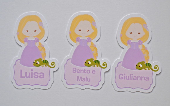 Tag Rapunzel com Nome dos Convidados
